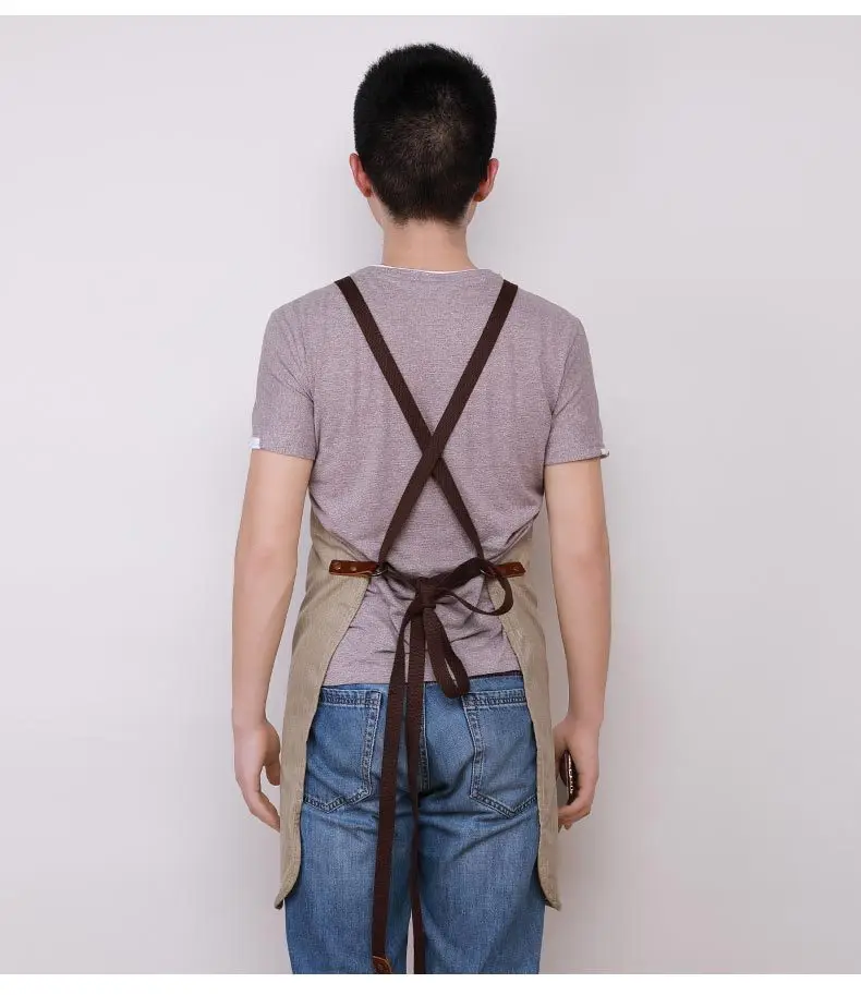 waxed canvas apron craftsman designer retro canvas waterproof apron simple long apron Work clothes are durable moisture-proof men scarf style