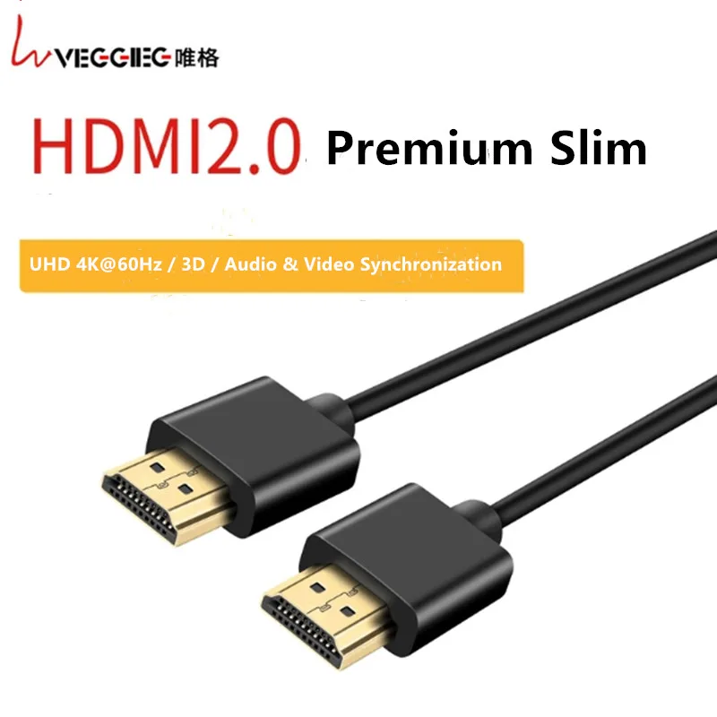 Veggieg ультра-тонкий hdmi-кабель 3D и 4K Премиум Тонкий HDMI кабель HDMI2.0