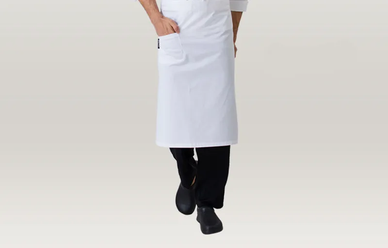 High Quality Fashion Waist Apron Kitchen Restaurant Bbq Work Short Apron Cotton Men Women Korean White Blue Half Apron19
