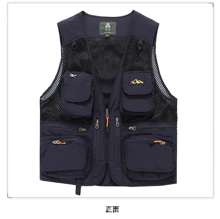 New Style Waistcoat Mesh Outdoor Multi-pockets Fishing Photography MEN'S Waistcoat Reporter Waistcoat