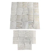 Горячая полная Красота 30 шт Золотой Серебряный ноготь стикер воды перо цветок Паук Дизайн Наклейка для украшения ногтей маникюр