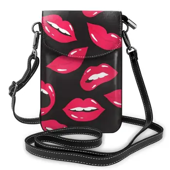 

OLN Women Crossbody Bags Mini Phone Bag Red Lips And Mouth Small Female Shoulder Bags Ladies Messenger Bag