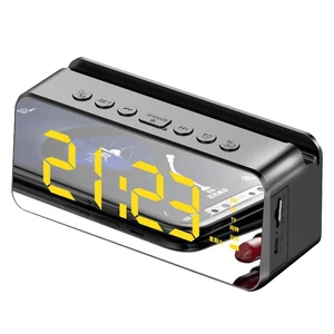 Bluetooth Speaker Radio Clock Speaker Alarm Clock Mirror Audio Card with Week Display Portable Amplifier Bluetooth Speaker Radio Clock Speaker Alarm Clock Mirror Audio Card with Week Display Portable Amplifier