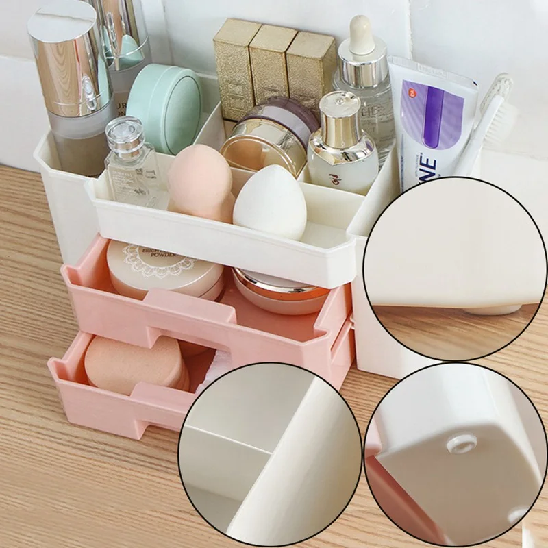 

Desktop Makeup Organizer Storage Drawer Dustproof Cosmetic Storage Box Dressing Table Shelf Skin Care Home Storage Plastic Box