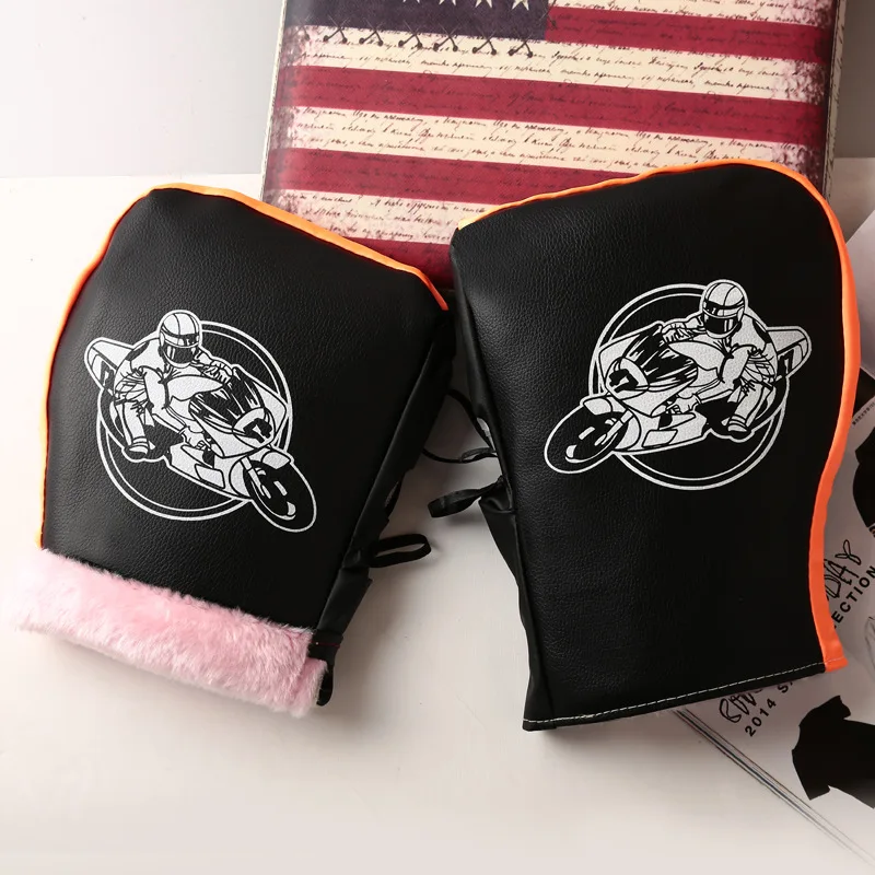 TOSPRA 1 пара черный мотоцикл Водонепроницаемый захват руль муфта зимний теплый Термочехол перчатки мотоцикл нагреватель ручек перчатка - Цвет: Colorful
