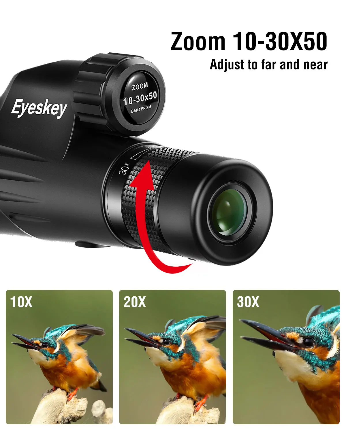 Монокуляр Eyeskey 10 30x50 Bak4 Prism мощный телескоп водонепроницаемые Охотничьи товары