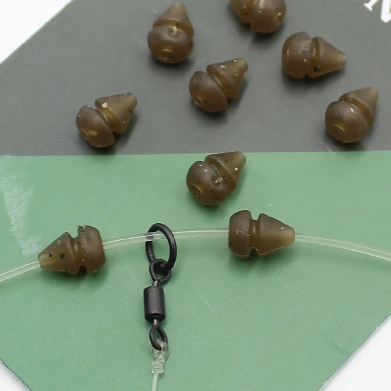 Perline Trakker Heli Per Terminale Pesca - 10 Pezzi Verdi - Per Carpa, Barbio, Tinca E Altre Specie