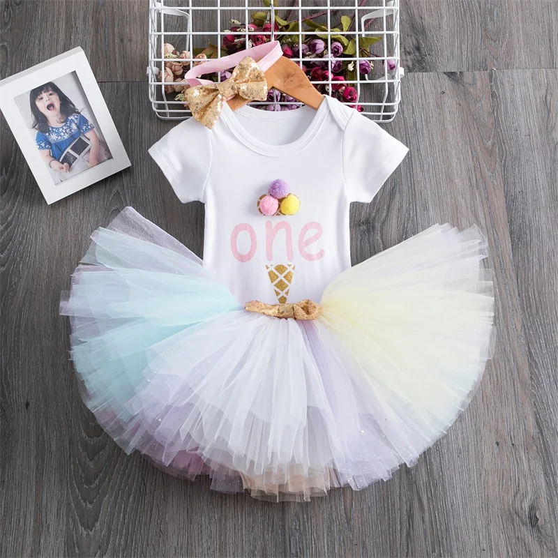 New Toddler Girl Dresses Baby Girl 1 Year Birthday Dress Party Princess Girls Tutu Dress Newborn Baby Clothing Vestido Infantil