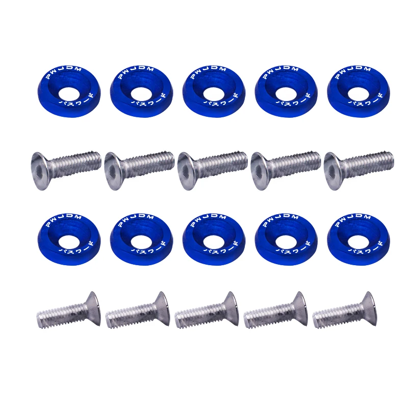 Universal 10PCS M6 Car Styling Modification JDM Sticker Stickers Password Fender Washer License Plate Bolts Auto Accessories auto accessories