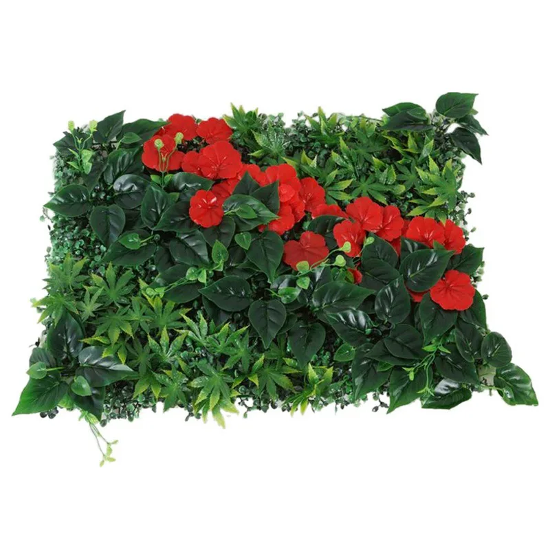 40x60cm red Моделирование газон растений стены дома сад пластиковые цветы свадебный зал фоновая стена отеля украшения Зеленые искусственные растения - Цвет: 40x60cm red