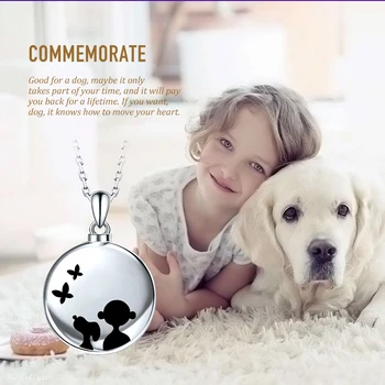 

Strollgirl 925 Sterling Silver Round Urn Pendant Chain Ashes Holder Memorial Keepsake Necklace Cremation Jewelry for Pet/human