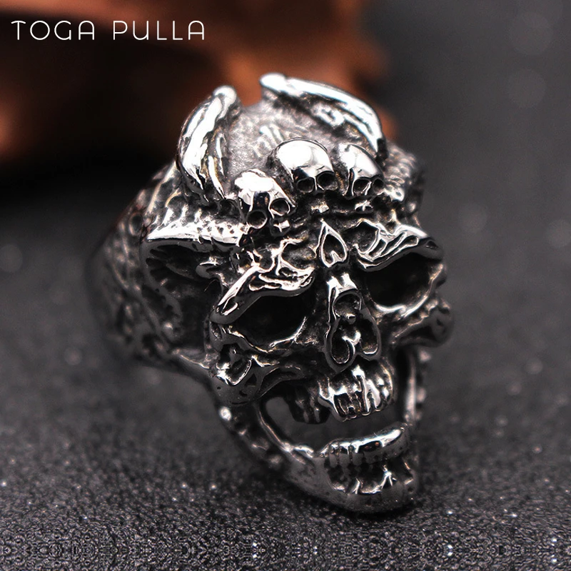 Властелин мужские кольца в стиле Санта-Муэрте череп смерти нержавеющая сталь 316L