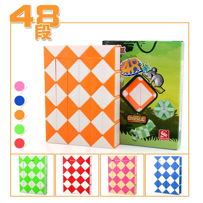 QIYI 48 змея DIY головоломка змейка волшебная линейка кубики 80 см игрушки для детей скоростной кубик странной формы Головоломка кубики Развивающие игрушки для детей странной формы кубик рубика