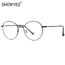 SHOWYES, синий светильник, блокировка, простые очки для женщин, известный дизайнер, очки против радиации, прозрачные, большие, ретро, круглые очки 011
