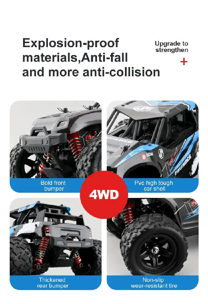 Kuulee 40+ MPH 1/18 Масштаб RC Автомобиль 2,4G 4WD высокая скорость Быстрый пульт дистанционного управления Большой трек