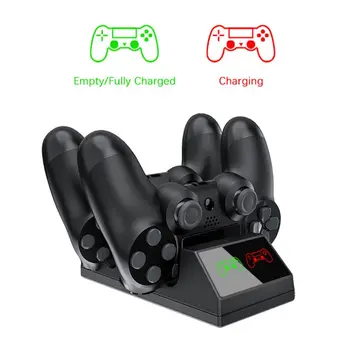 

2020 New Dual Charging Dock Led Light Display Charger for PS4 Wireless Game Controller