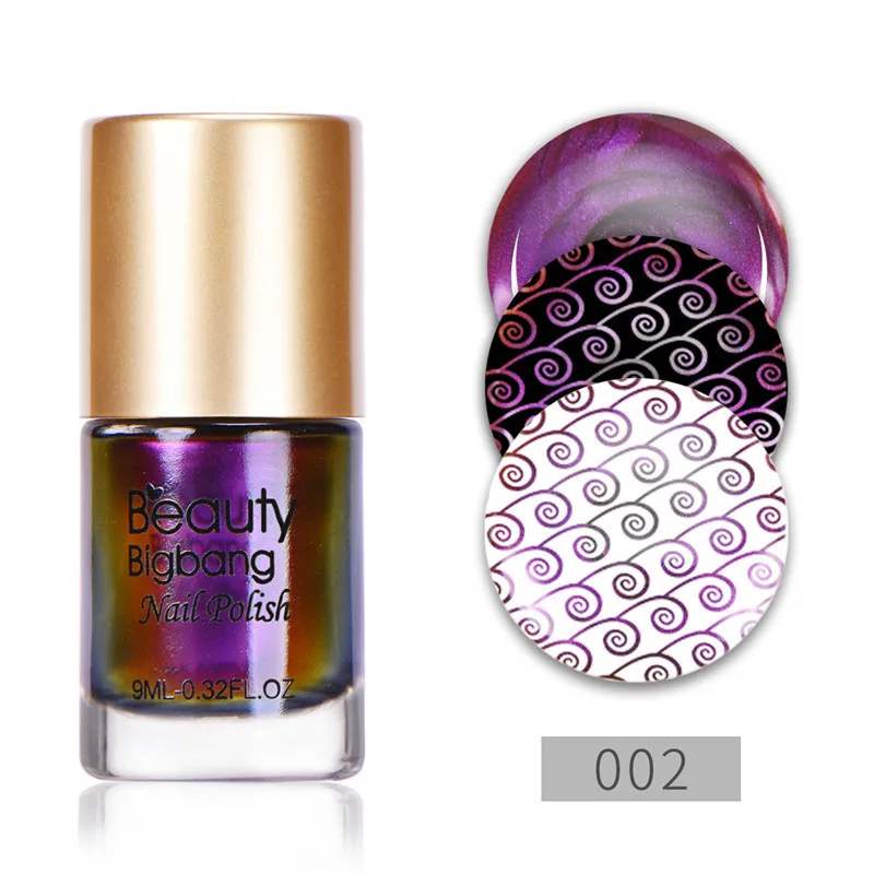 BeautyBigBang 9 мл 5 цветов хамелеон лак для стемпинга лак для дизайна ногтей Прочный ноготь лак Перманентный