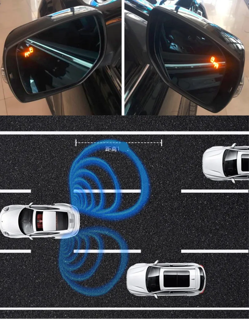 Автомобиль BSD AOA обгонять предупреждение RCTA системы 24 ГГц миллиметровый радар сенсор с зеркалом светодиодный светильник