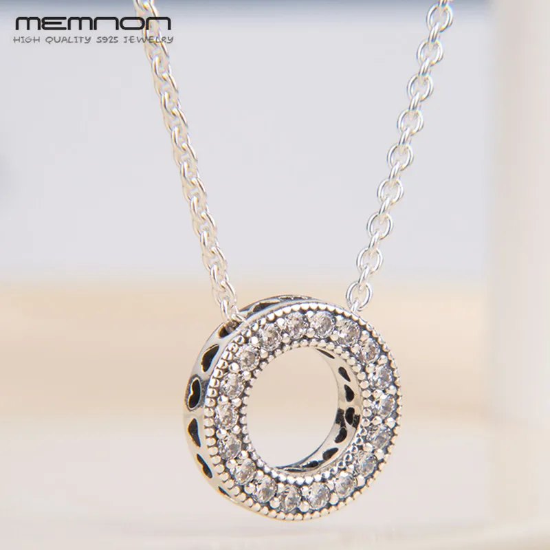 Memnon, осень, Серебро S925, ожерелье в виде сердец, Стерлинговое Серебро 925 пробы, ювелирное изделие, круглая подвеска, ожерелье s для женщин, модное ювелирное изделие