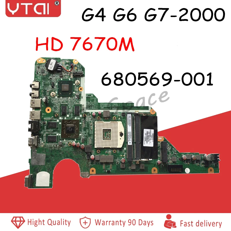 

680570-001 Motherboard For HP G4-2000 G6-2000 G7-2000 Laptop Motherboard 680570-501/680569-001 DA0R33MB6F1 HM76 HD 7670M 1GB