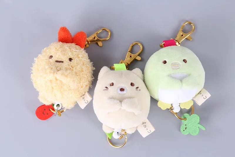 6 шт./партия Kawaii аниме Сумико гураши плюшевые игрушки угловой био Животные Мультфильм Креативный брелок сумка с подвесками Рождественский подвесной брелок с кольцом