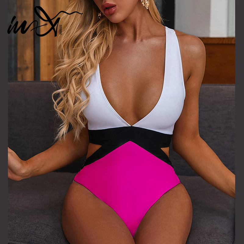 Женский купальник с глубоким v образным вырезом In X цельный сексуальный в стиле