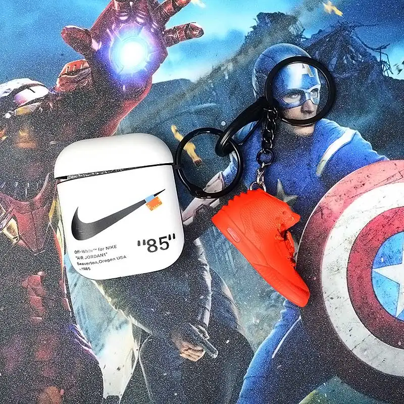a shoe w case Прямая поставка Chicago pod 2 Чехол ПВХ брелок в виде кроссовка для подарка 3D мини-кроссовки Спортивное черное кольцо посылка брелок в виде кроссовка s - Цвет: a shoe w case