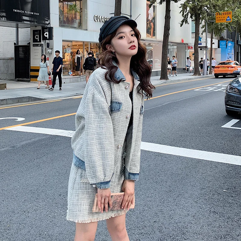 

Coat Women's Spring And Autumn 2020 New Style Korean-style Loose-Fit Western Style Online Celebrity by Age-Style Two-Piece Set G