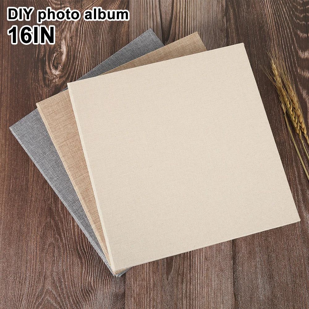 Льняной 16 дюймов DIY Фотоальбом для влюбленных подарок на день рождения свадебные фотографии детские фото Ablum скрапбук бумажные поделки альбомы липкие
