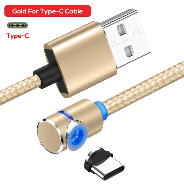 Gold for Type-c 1 м 2 м Магнитный Micro USB кабель для iPhone samsung huawei usb type C Магнитный зарядный кабель USB C кабели для мобильных телефонов - Цвет: Gold for Type-c