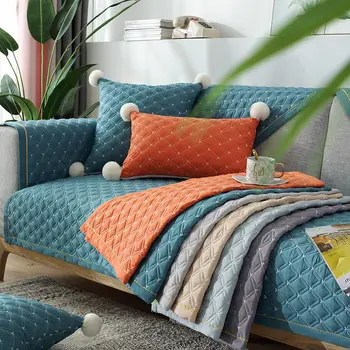 

Hot winter season universal anti-slip thickened sofa cushion living room sofa cover L thickened plush back towel