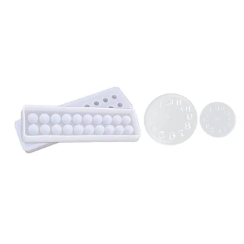 

2Pcs Arabic Numerals Silicone Diy Jewelry Mold Pendant Watch Clock Shaped with 1 pc Silicone Mold Set Pendant Mold for Diy Jewel