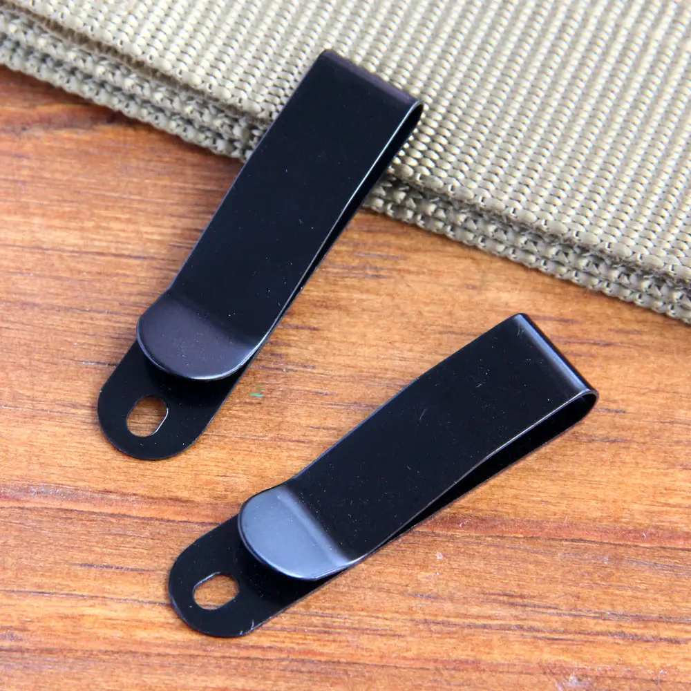 2 Clip Porta Profonda Per Coltelli - In Metallo | Per Modelli Spyderco, Benchmade E Altri | Design A 3 Fori - Foto 2