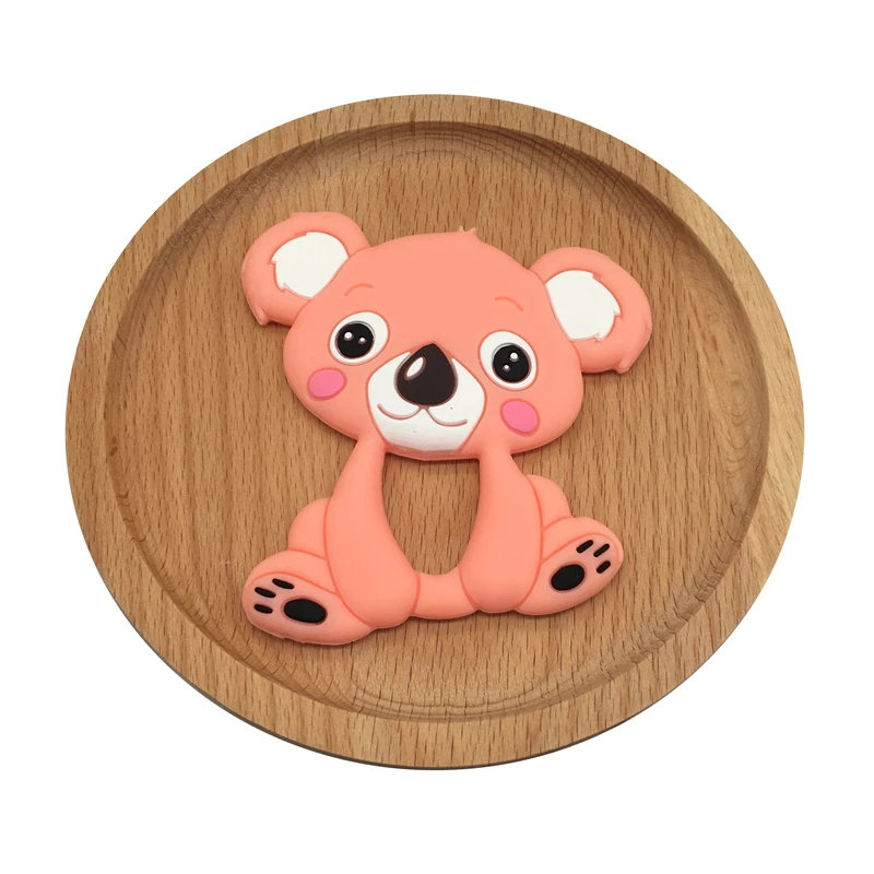 teether Персонализированная цепочка для детских сосок, коала, детский прорезыватель, подарок для душа, для новорожденных, пустышка, клипса, BPA бесплатно, для детских сосок, клипса, держатель на цепочке - Цвет: teether