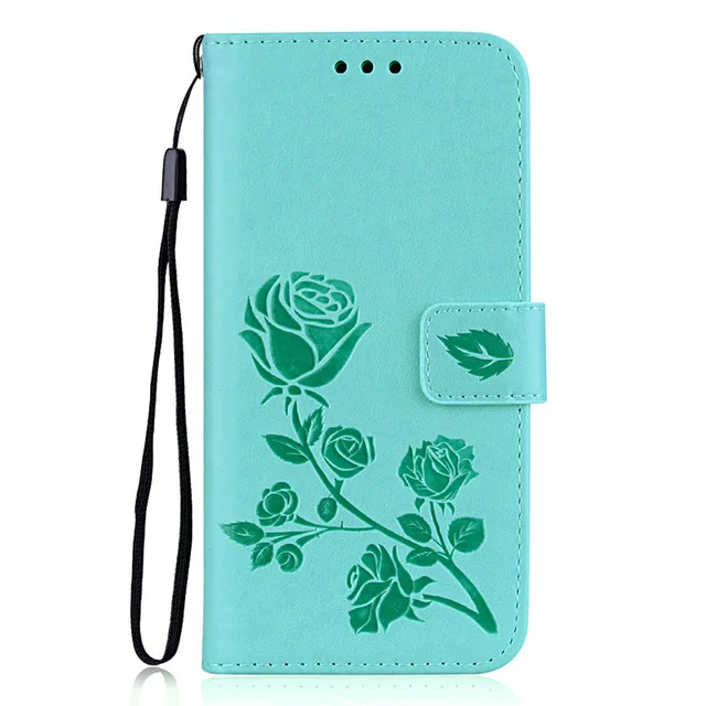 Green Кожаный чехол с объемным цветком для Apple iPhone 11 Pro XS Max XR X, флип-бумажник чехол для iPhone 5 5S SE 6 6s 7 8 plus x 10, чехол - Цвет: Green