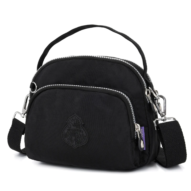 Сумки-мессенджеры Женская сумка через плечо женская Bolsa Feminina Mujer нейлоновая Водонепроницаемая большая однотонная пляжная Женская дорожная сумка - Цвет: Черный