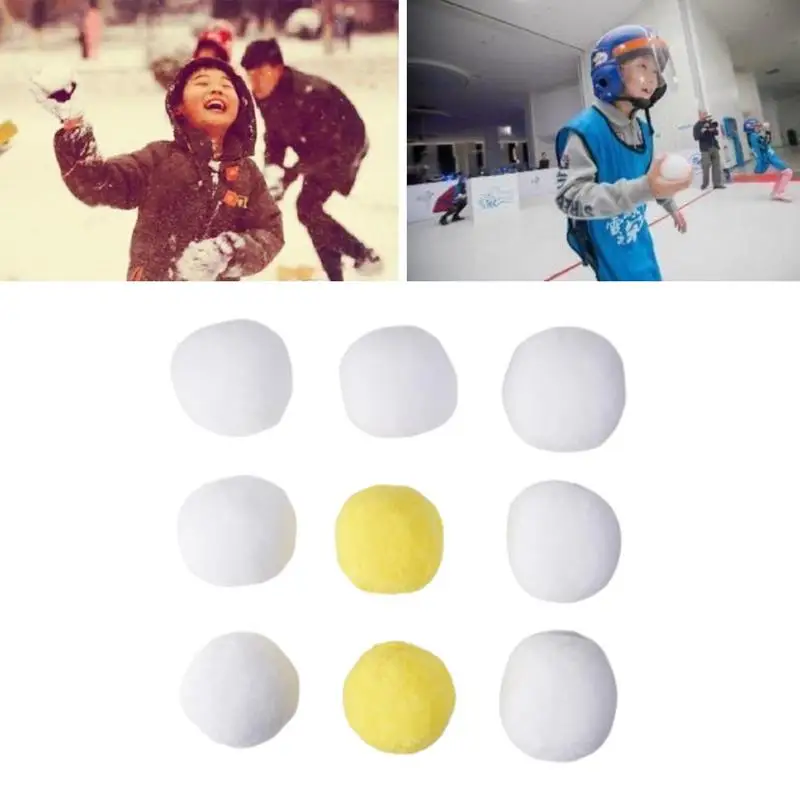 2 Pcs Yellow 10 Pcs White Christmas Snowball Toys 7.5cm Diameter Children's Play Games Balls Christmas Tree Snowball Toy