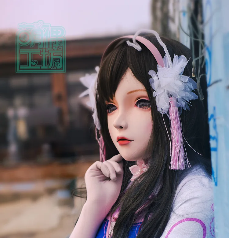 NEW-35) Силиконовые BJD кукла половина головки Kigurumi маска Трансвестит Красота макияж Косплэй маска Аниме Kigurumi маски