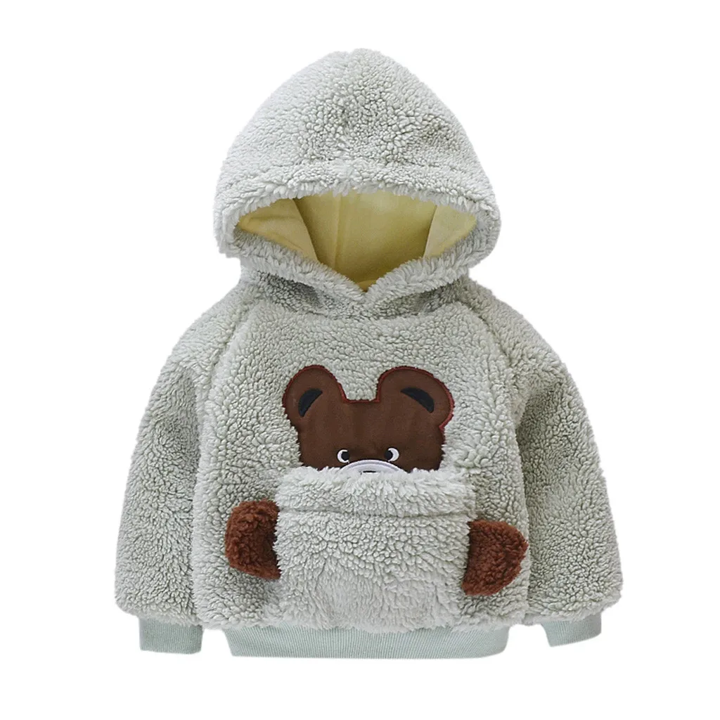 SAGACE Baby tops Winter children kids cute Pullover Hoodie Warm Sweatshirt Toddler Baby Girls Windproof Cartoon Long Sleeve
