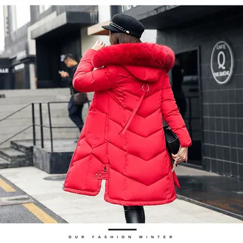 

Women Parka Winter Coats Long Cotton Casual Fur Hooded Jackets Women Thick Warm Winter Parkas Female Overcoat Coat
