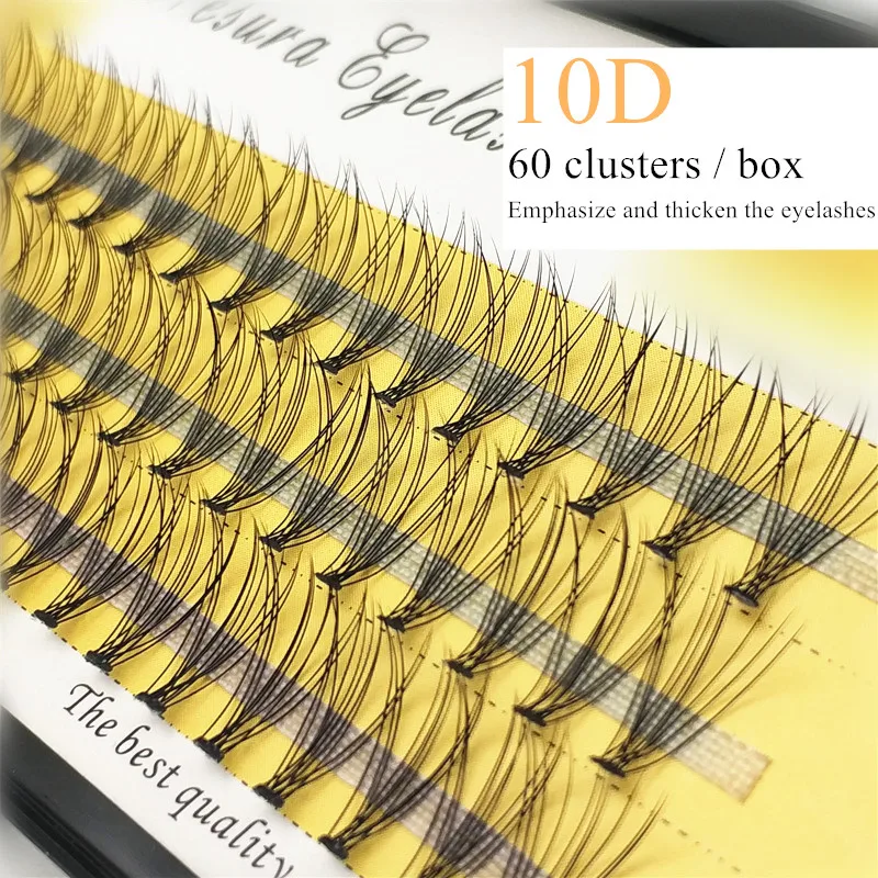 

60 cluster/box Individual eyelashes，0.07/0.1thick cluster eyelash extension,3D lashes natural false eyelashes wholesale