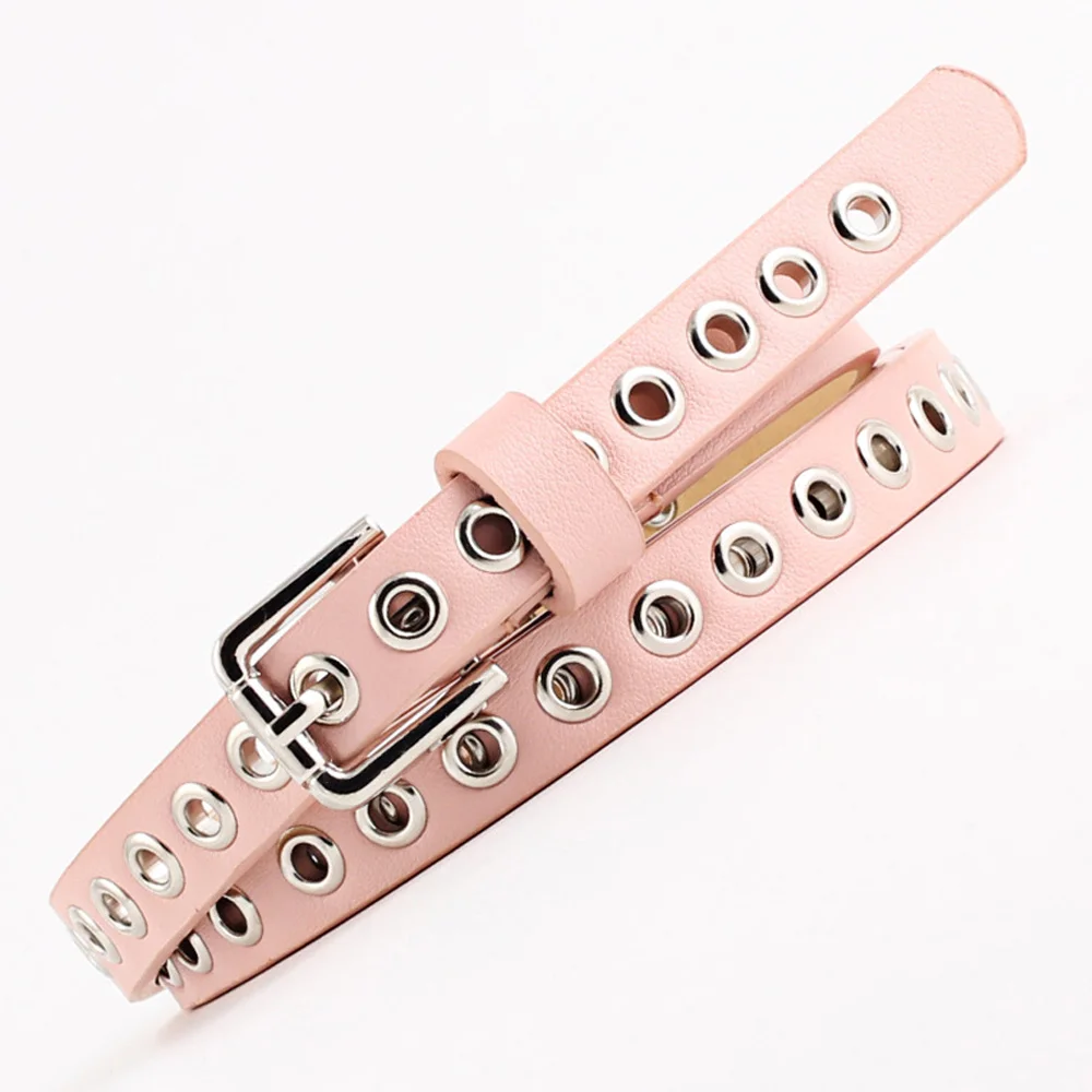 Pink Женские обтягивающие пояса женские стильные ремни с пряжкой полые платья джинсы пояс NUBLT0336 - Цвет: Pink