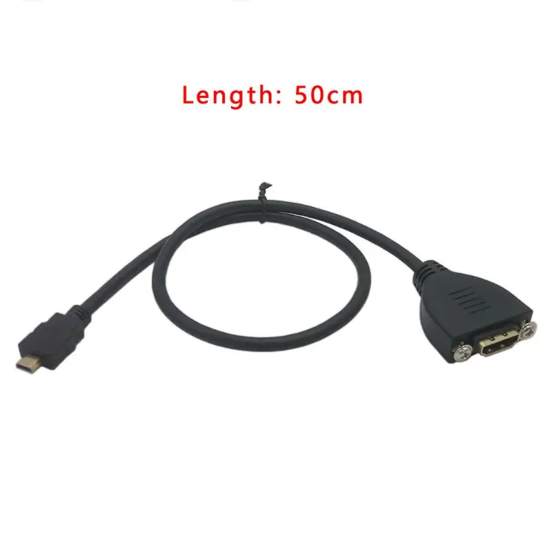

50cm Micro HD-MI Male to HD-MI Female Extension Cable with Screw Panel Mount AXYF