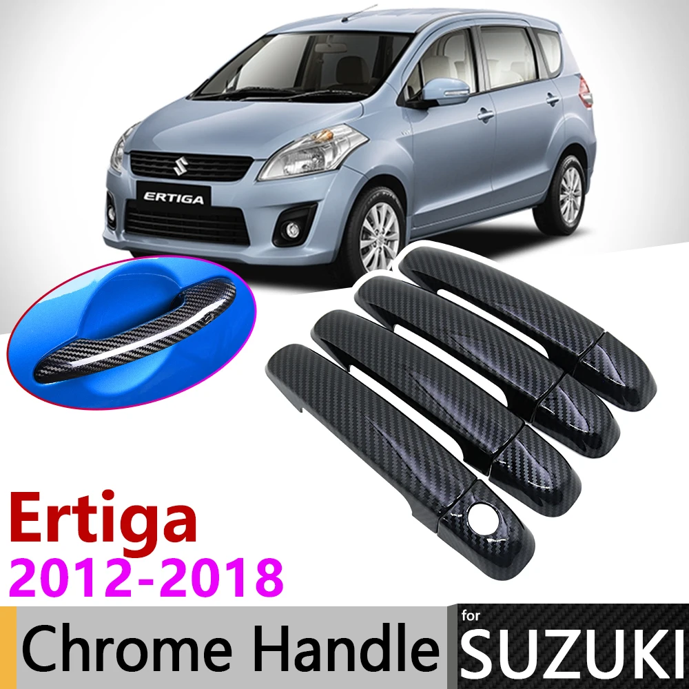 Черная крышка дверной ручки из углеродного волокна для Suzuki Ertiga 2012 ~ 2018 2013 2014 2015 2016