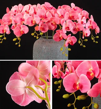 

1 Bunch Artificial Flower Moth Orchid Artificial Plants Garden Home Christmas Decoration Lifelike Fake Beautiful Flower Wedding