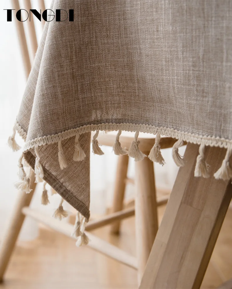 Скатерть TONGDI в средиземноморском стиле льняная прочная кружевная вышивка