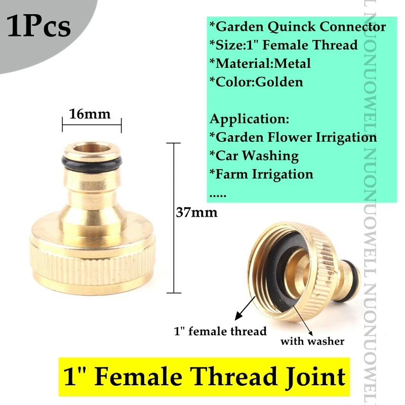 1pcs Copper Male And Female Thread Garden Quick Connector Garden Quick Tap Water Tap Adapter Connector Hose End Connector 