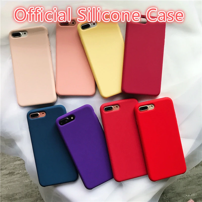 

Original Soft Silicone Case For iPhone logo 6 6s 7 8 Plus Phone Cover For iPhone X 11 XI 2019 Xr Xs max 6 7 7Plus 8 8Plus Case
