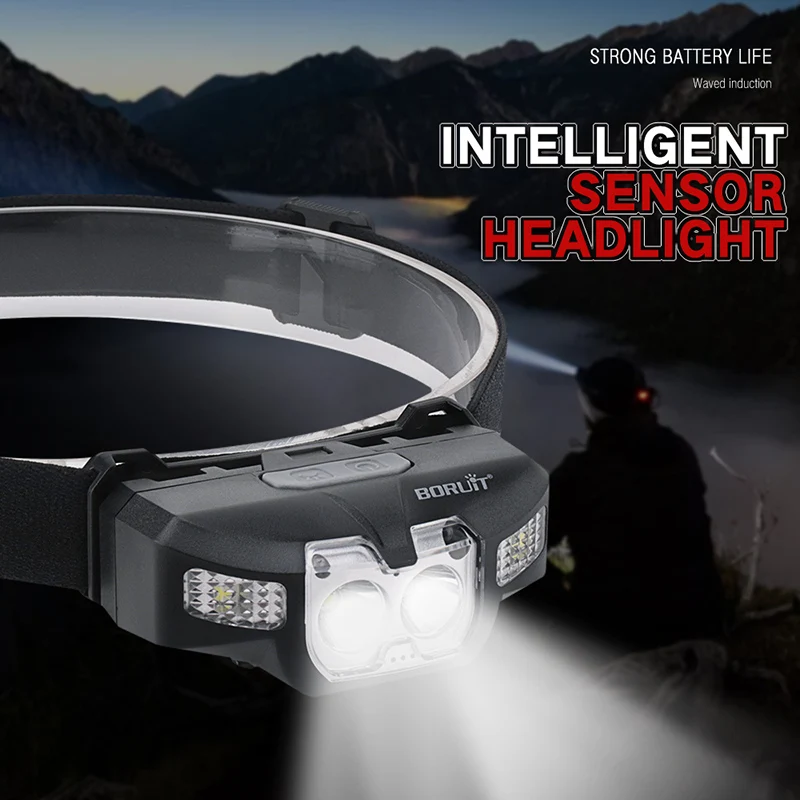 Налобный фонарь с инфракрасным датчиком движения 5 режимов|Налобные LED-фонари| |
