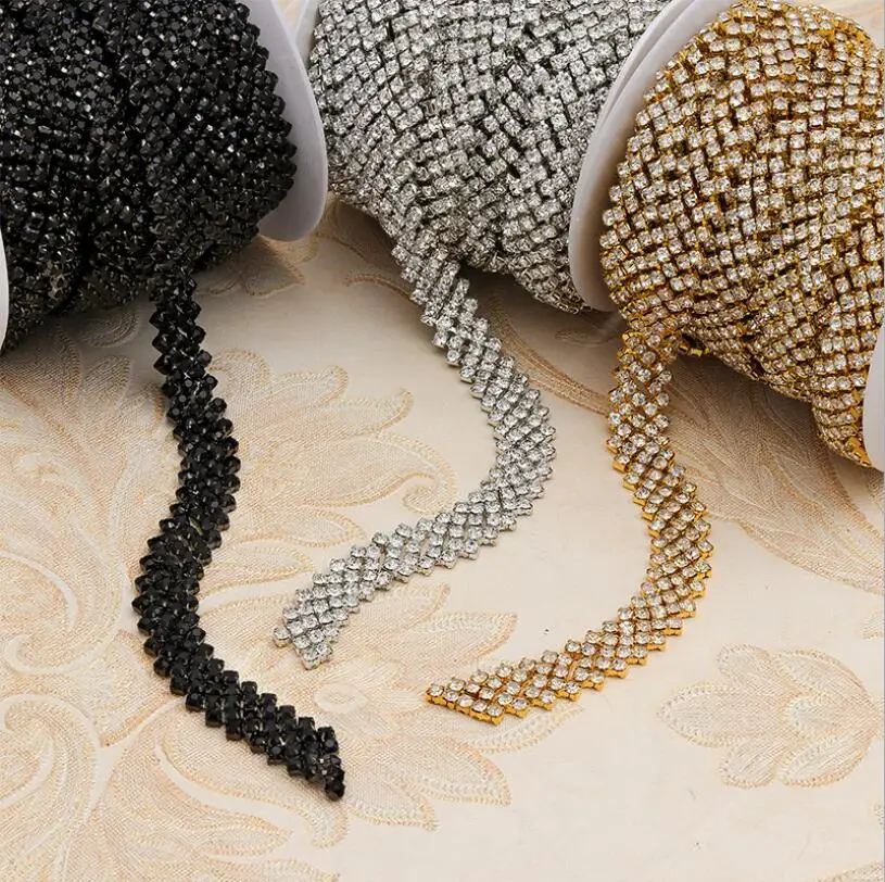 9yards 1.5cm Width Crystal Rhinestone Trim Sparkling Diamond